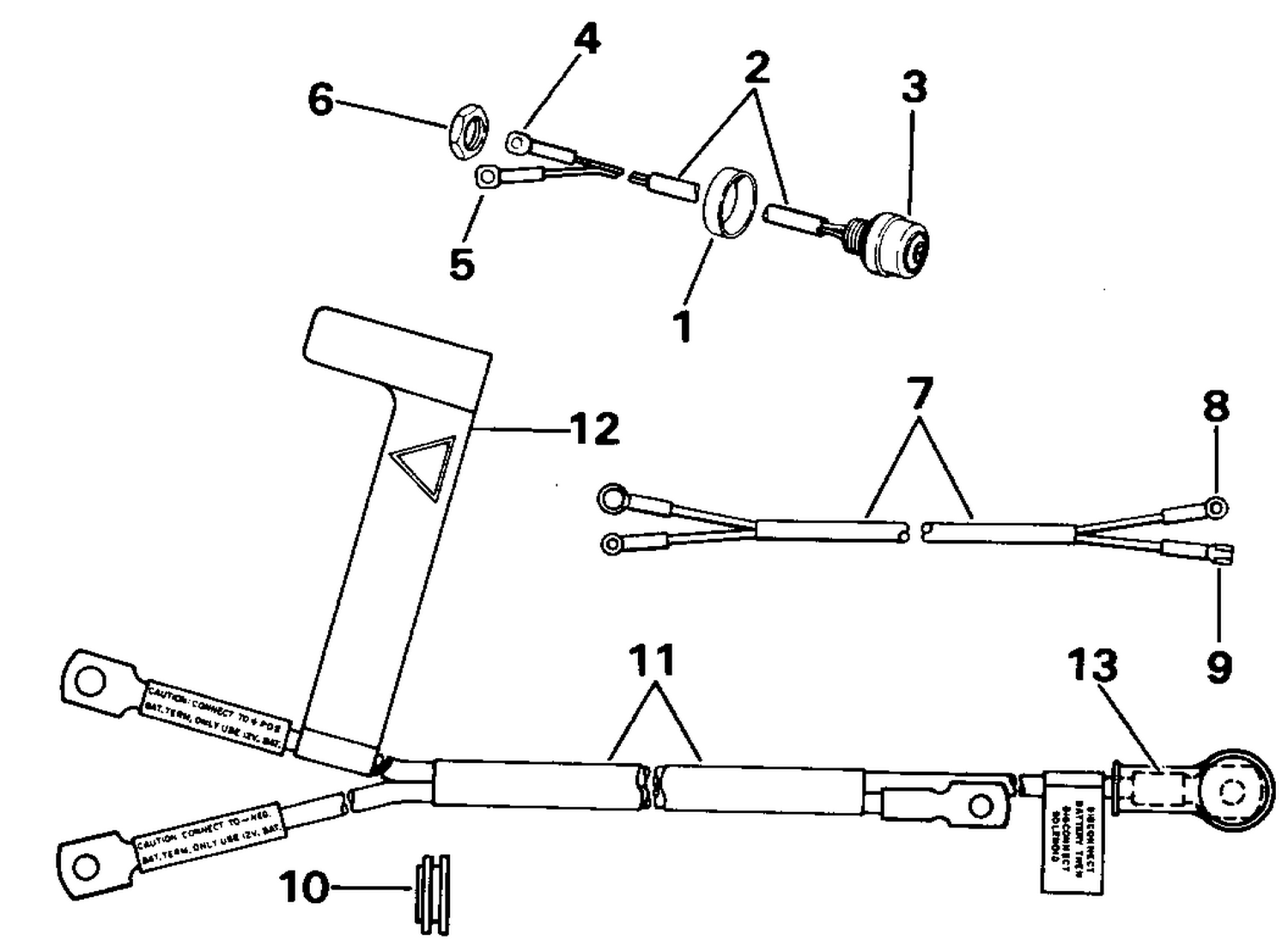 START SWITCH & CABLES - TILLER ELECTRIC MODELS