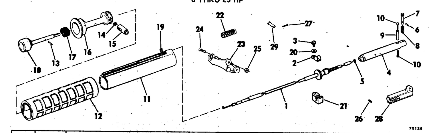 SHIFT HANDLE KIT 6 THRU 25 HP