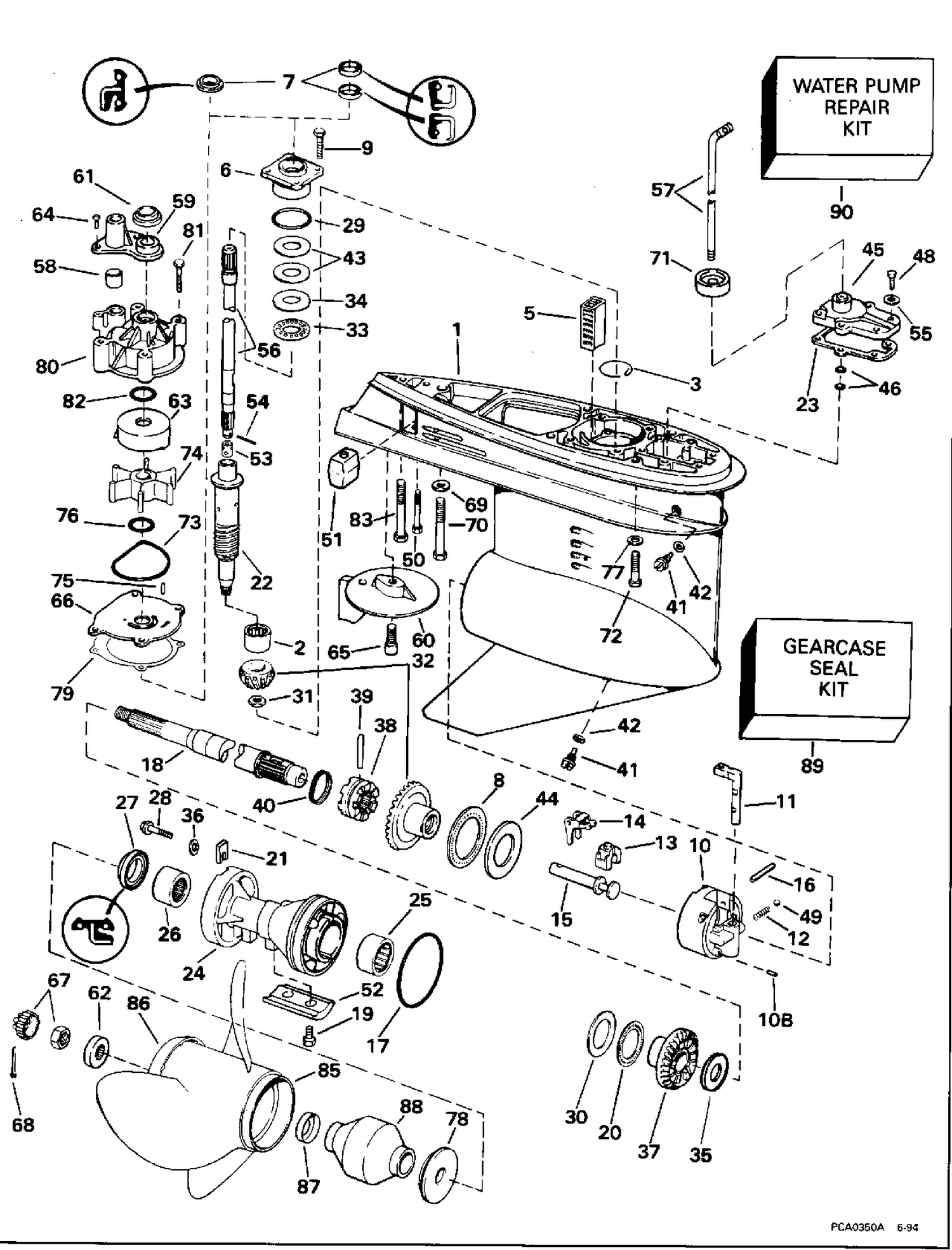 GEARCASE - STANDARD ROTATION - 20 IN. MODELS