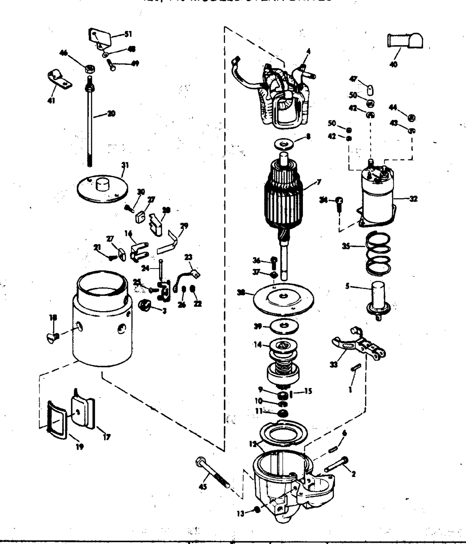 STARTER MOTOR GROUP 120,140 MODELS STERN DRIVES