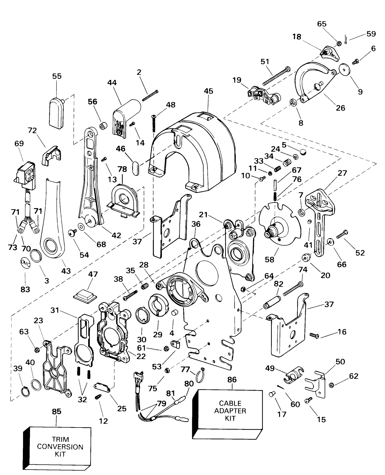 REMOTE CONTROL -- BINNACLE -- DUAL LEVER