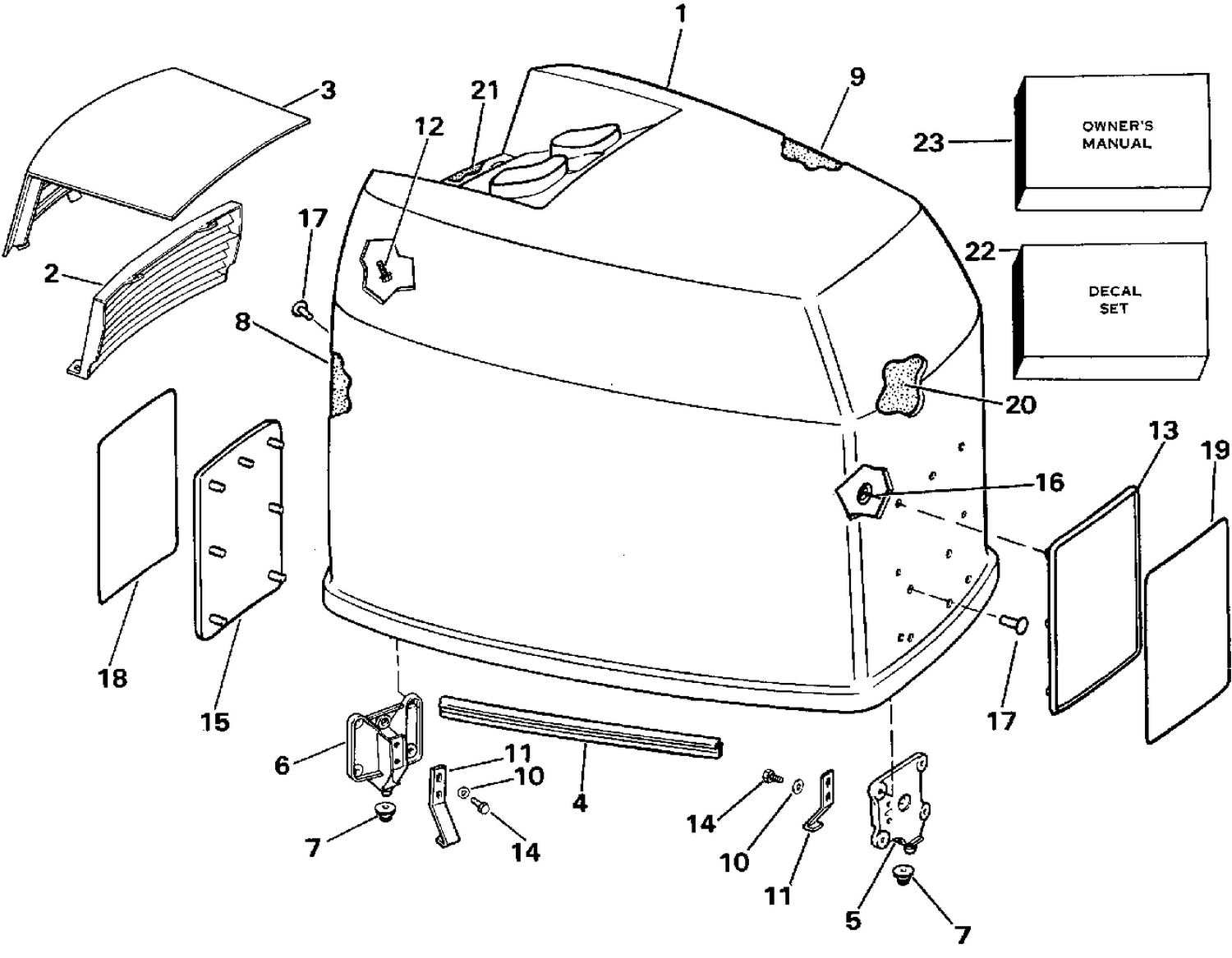ENGINE COVER - JOHNSON - 200TX, 200CX, 225