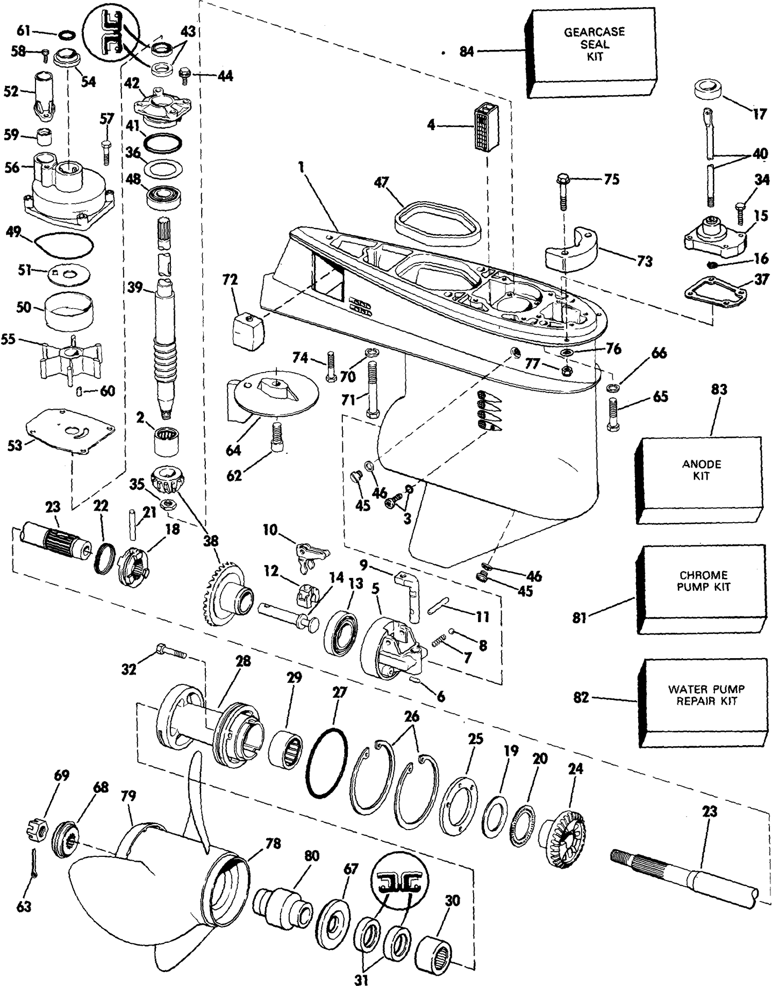 GEARCASE - 15" TRANSOM