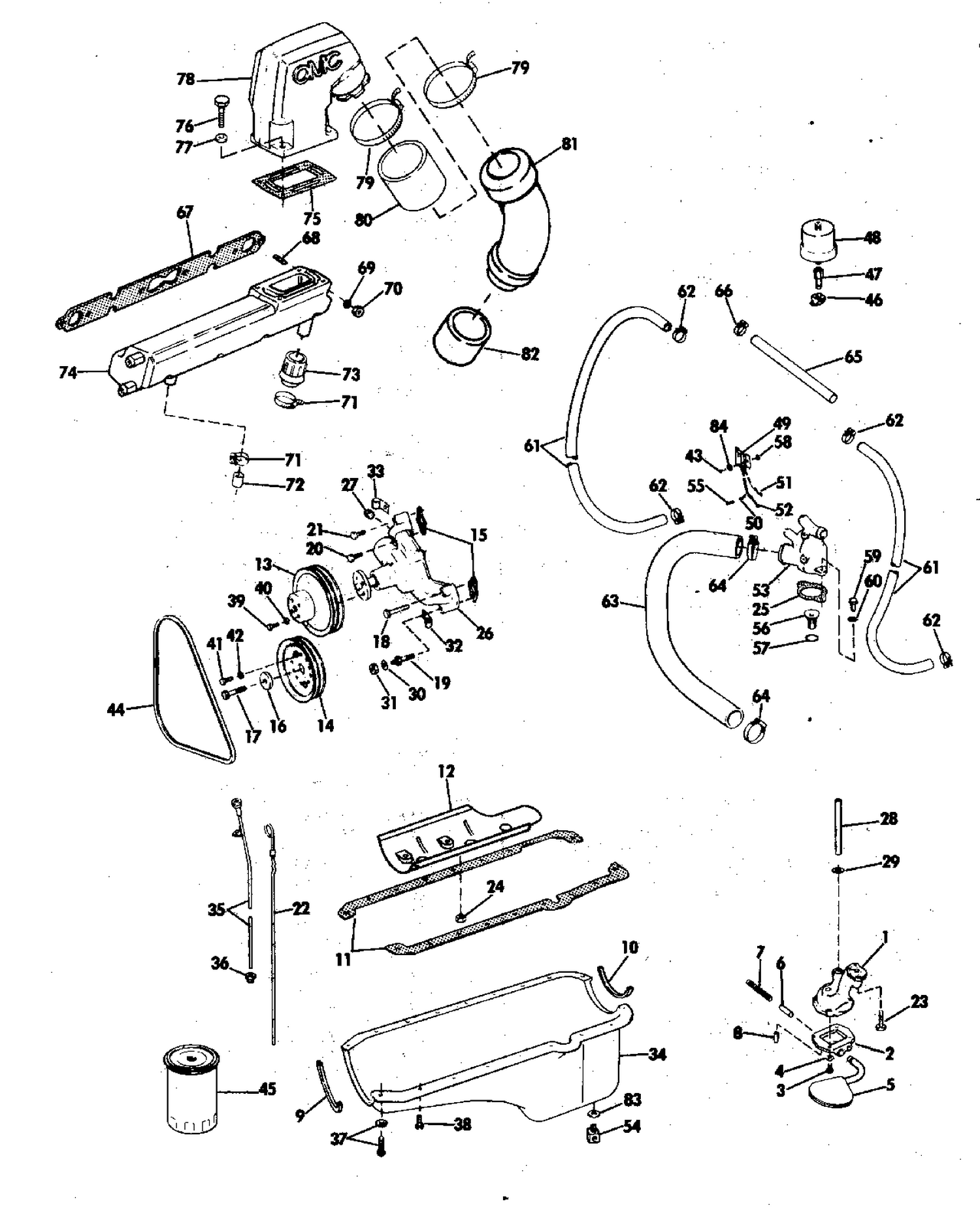 WATER, EXHAUST & OIL SYSTEM GROUP 200-230-260 MODELS