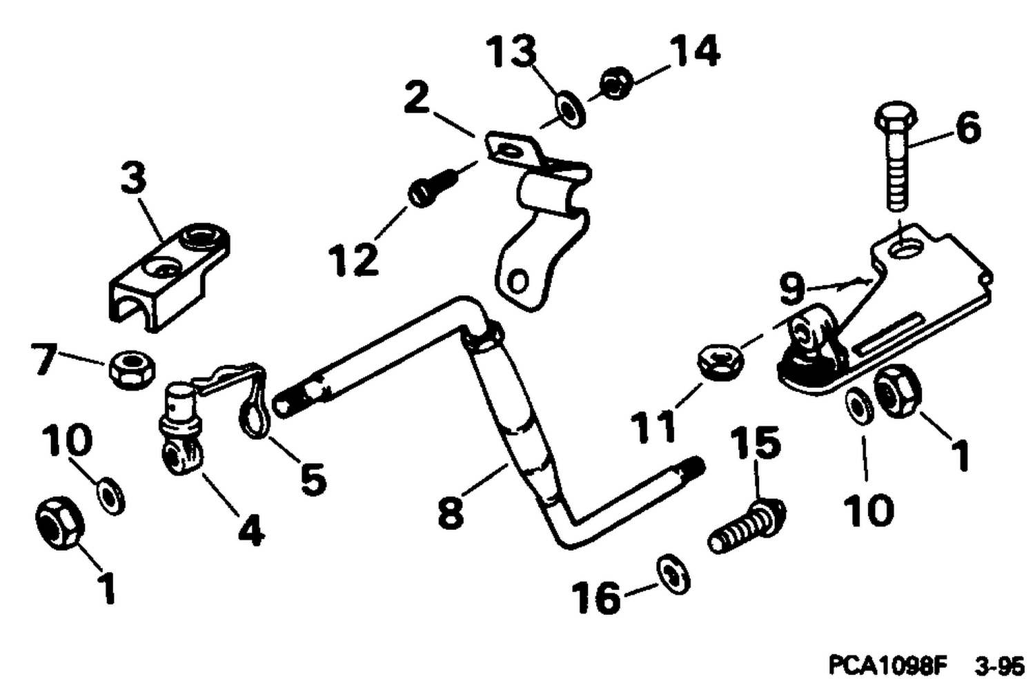 STEERING BAR KIT, AUXILIARY MOTOR - 9.9, 15