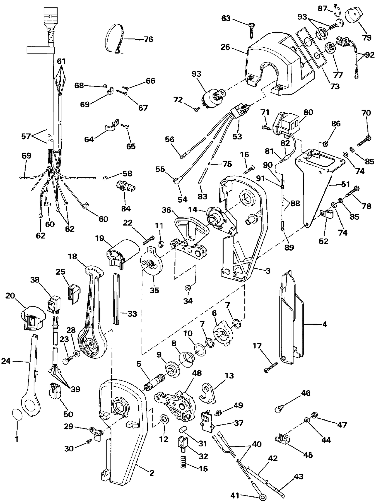 REMOTE CONTROL - BINNACLE - SINGLE LEVER - PREWIRED