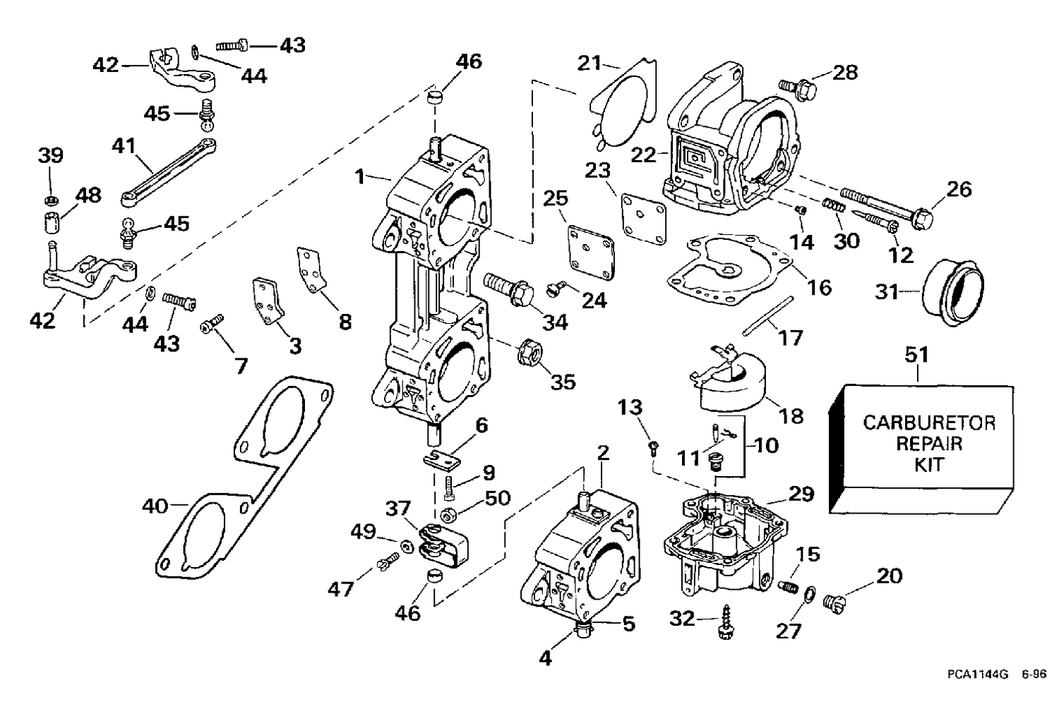 CARBURETOR & LINKAGE - 225
