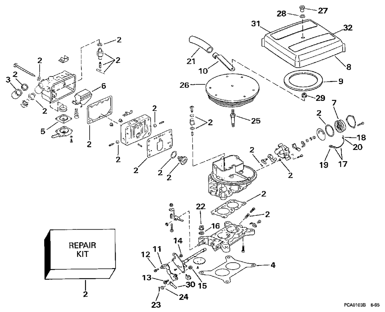 CARBURETOR - 2V MODELS