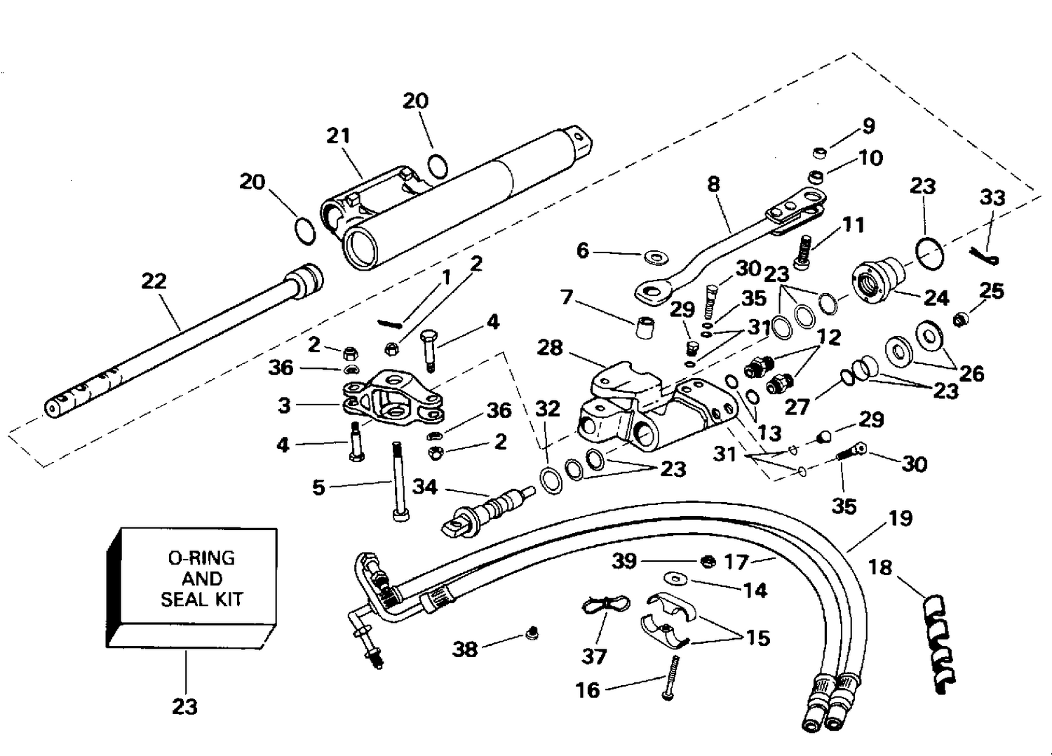 STEERING CYLINDER KIT - PORT - V8 MODELS ONLY