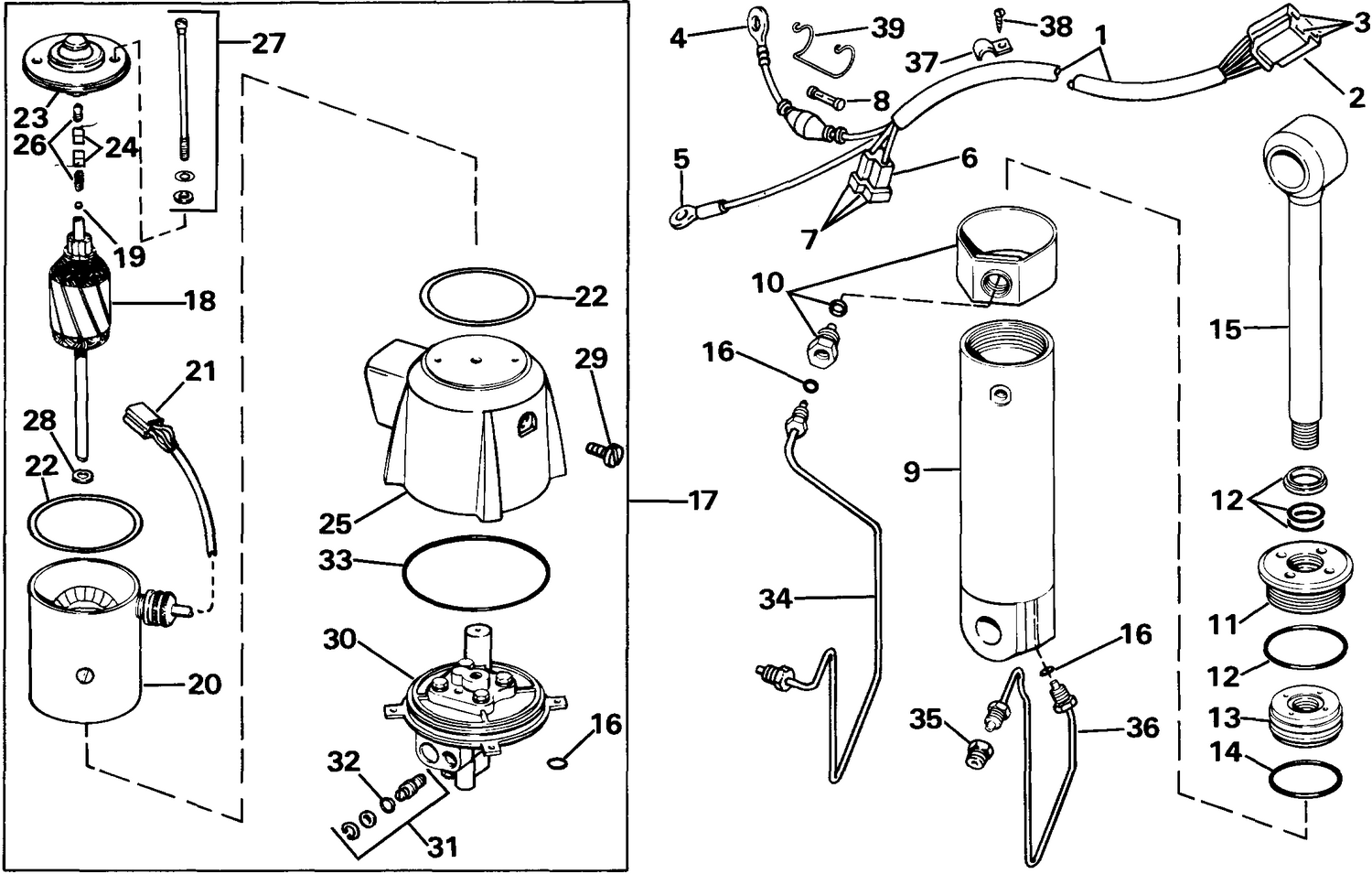 POWER TILT ASSEMBLY - WTL MODEL ONLY