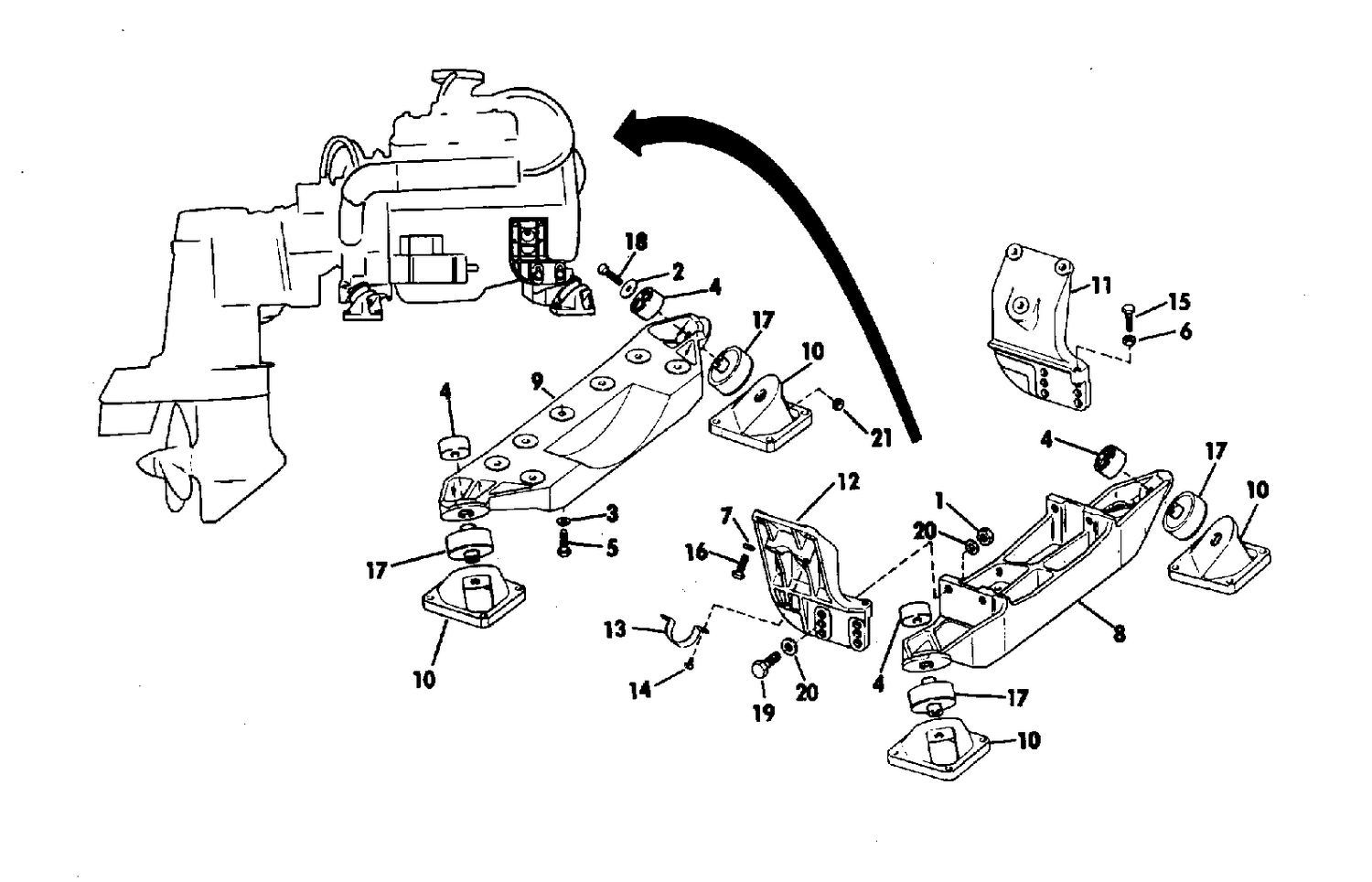 ENGINE MOUNT GROUP 215, 235 HP