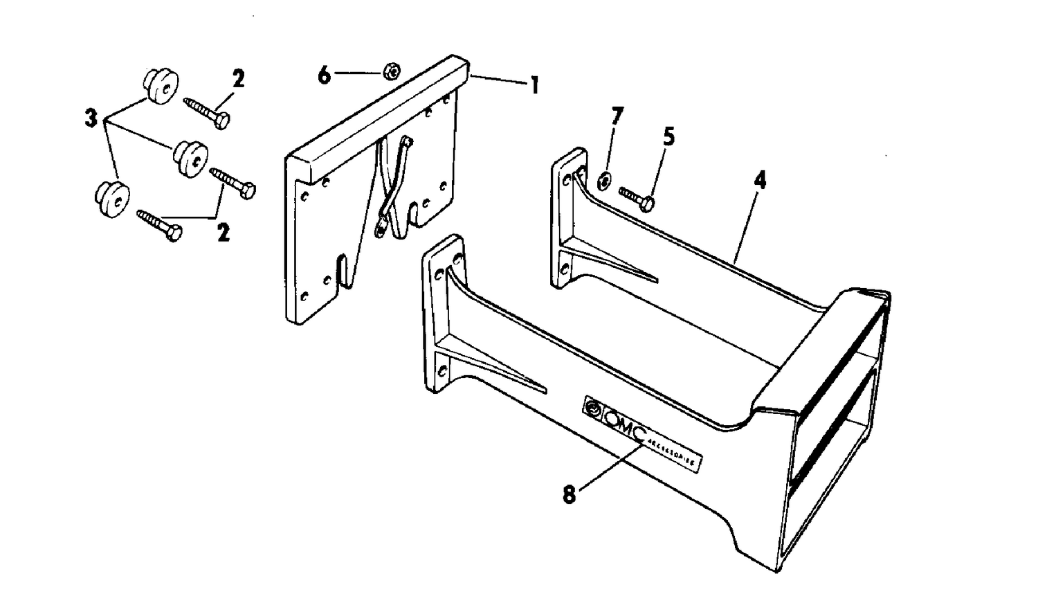 TRANSOM PLATE & AUXILIARY MOTOR BRACKET KIT 2 THRU 9.9 HP