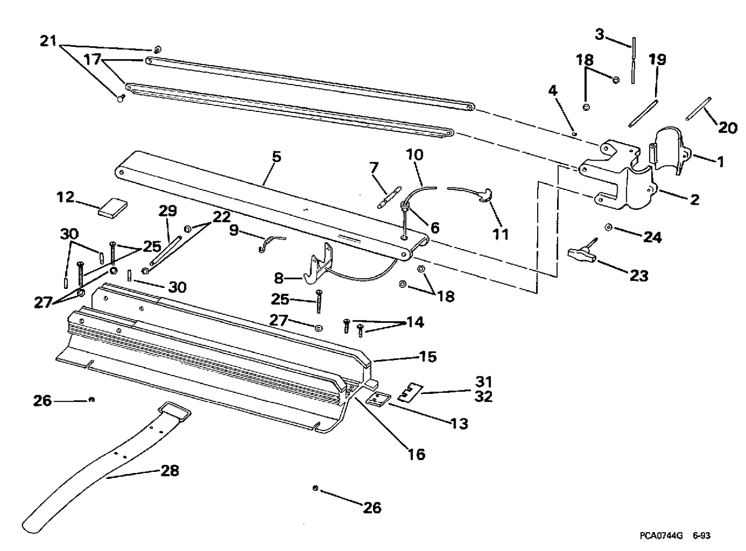 BOW ARM & DECK BRACKET GROUP
