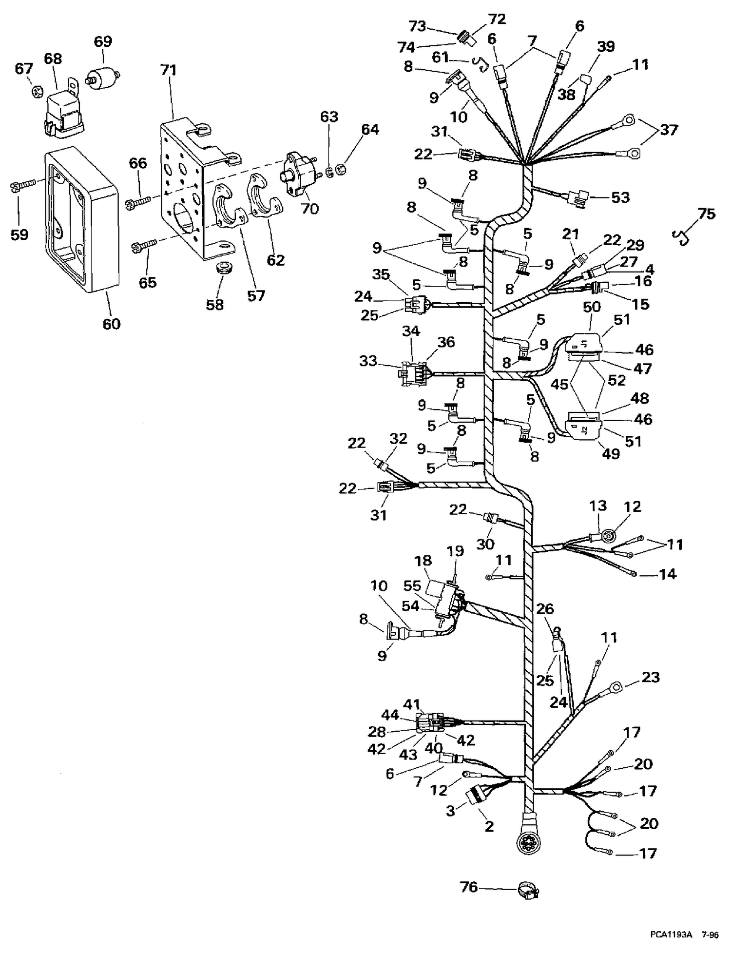 ENGINE WIRE HARNESS & BRACKET - MPFI MODELS