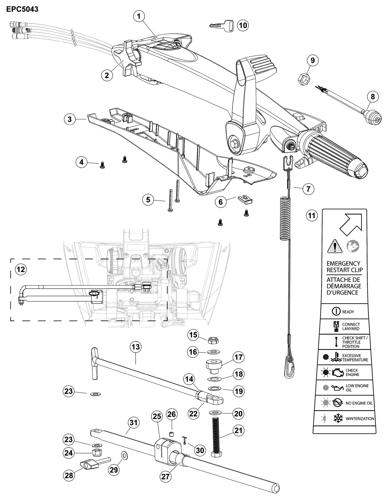 DIGITAL TILLER KIT G2.- Inline 3-Cylinder Models
