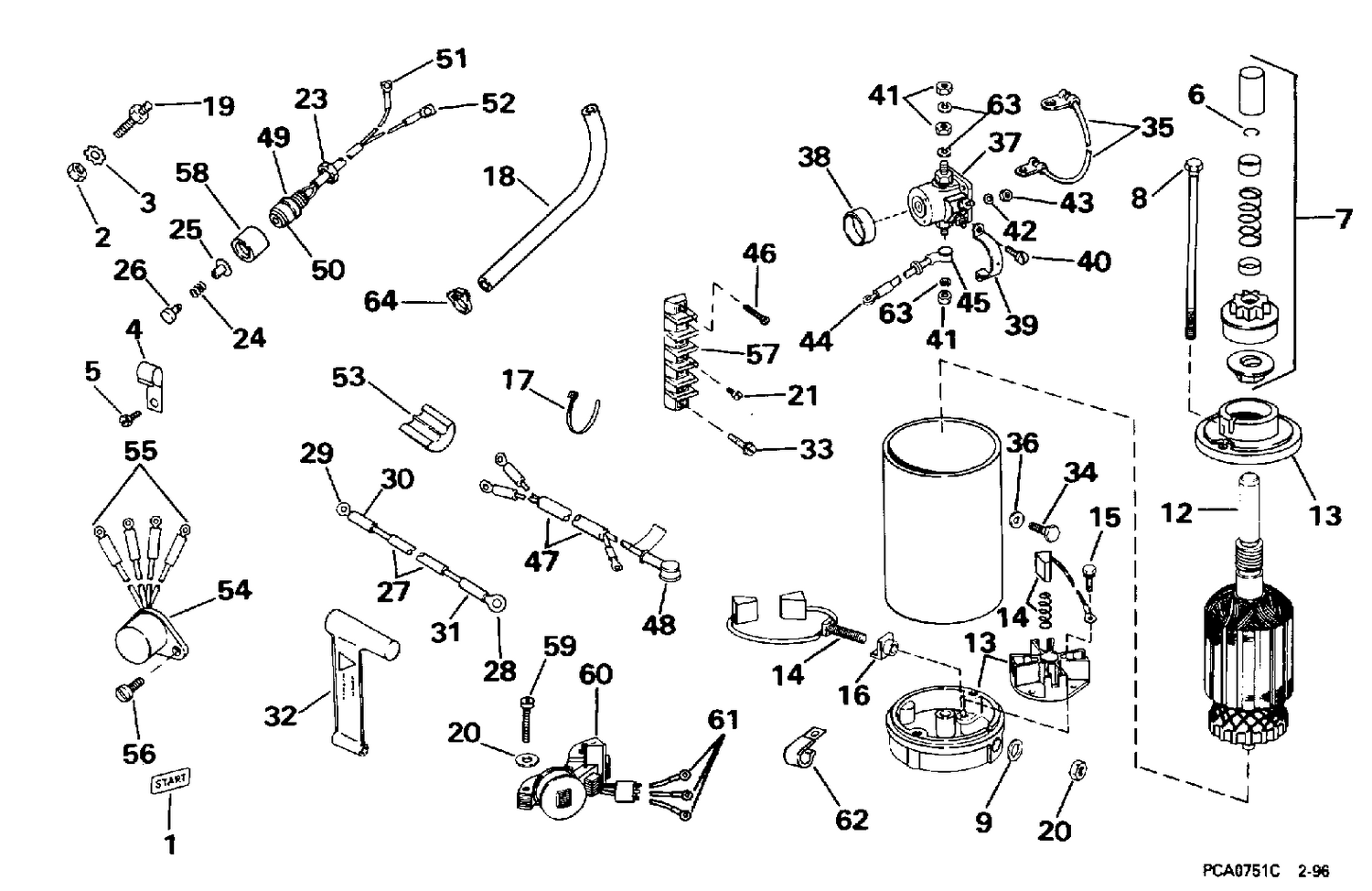 TILLER ELECTRIC STARTING KIT - 45, 55