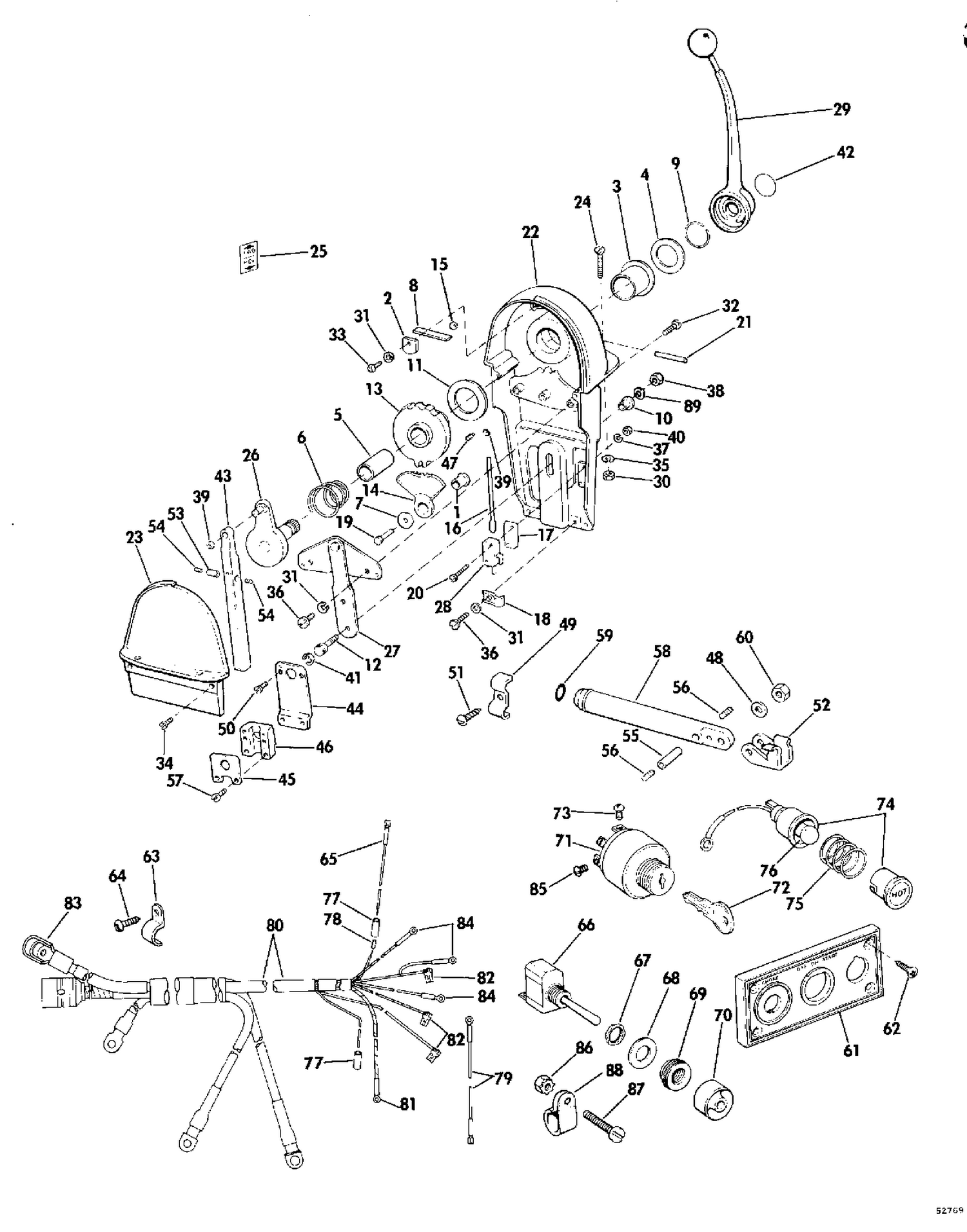 BINNACLE MOUNT CTRL & WIRING KIT 50 HP THRU 135 HP