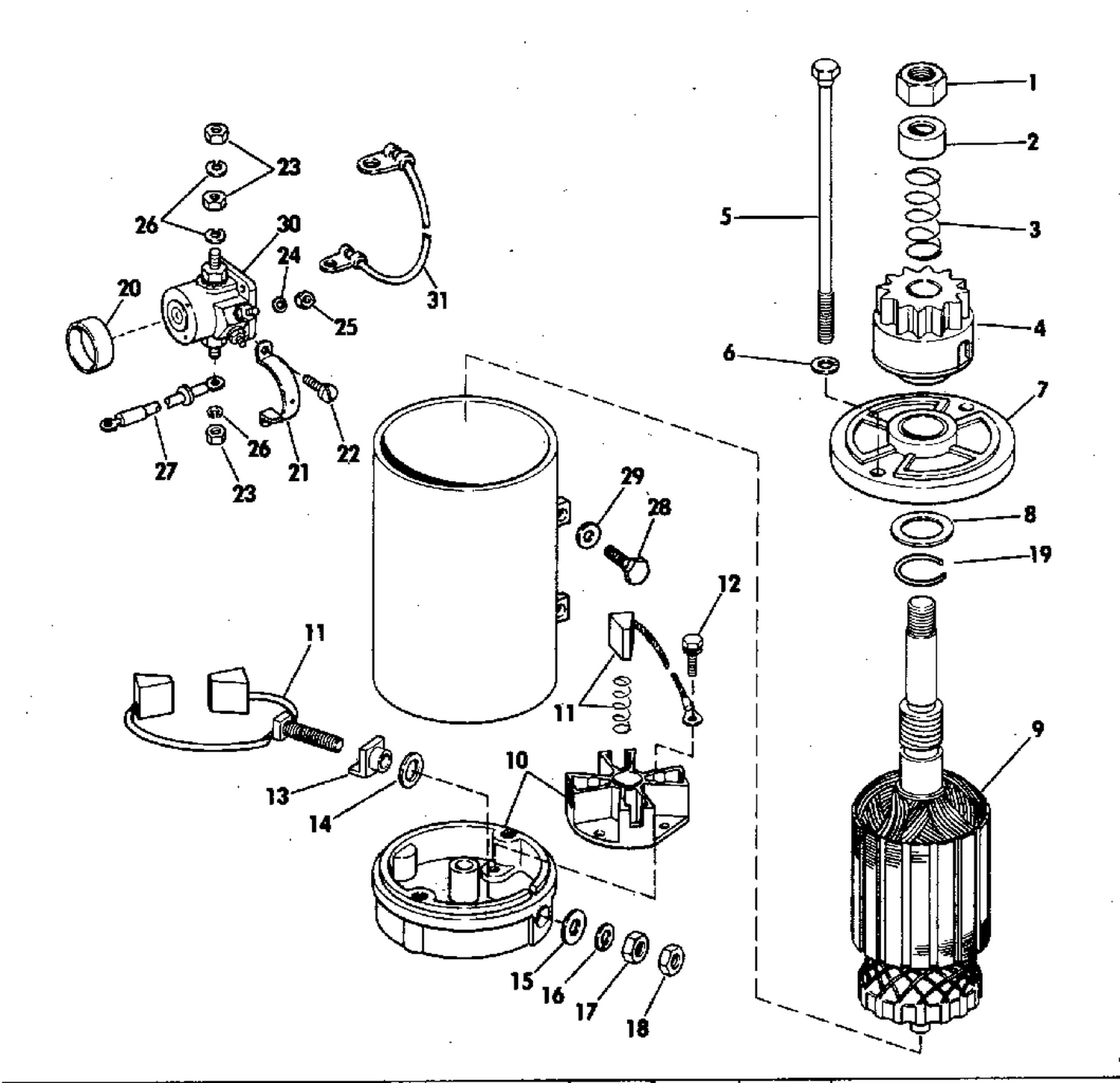 ELECTRIC STARTER & SOLENOID AMERICAN BOSCH 10629-23-M03