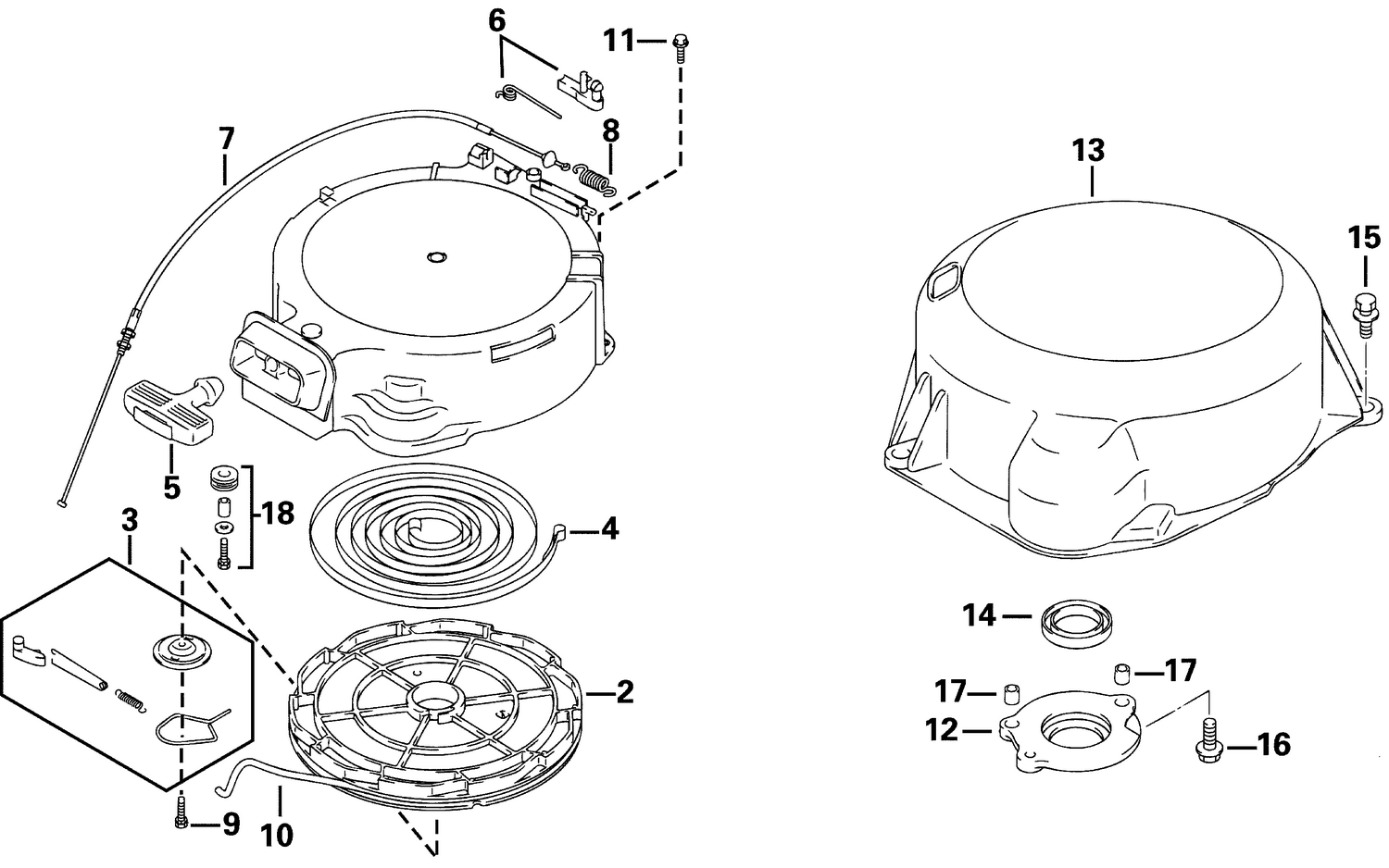 REWIND STARTER & UNDER OIL SEAL