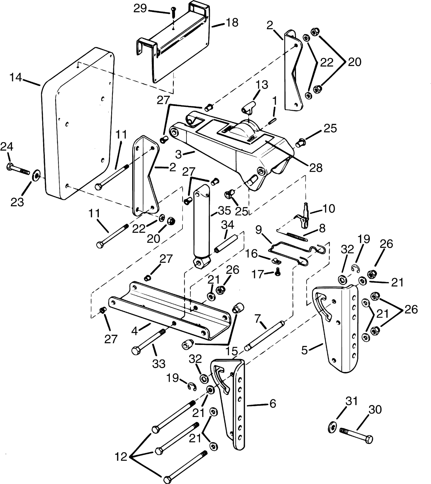 AUXILIARY ENGINE BRACKET - 80 LB (36.2 KG) CAPACITY