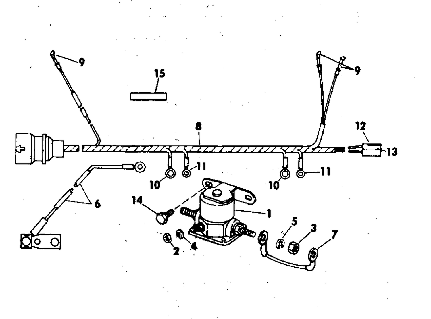 TILT SOLENOID & CABLE GROUP 175,190 & 235 HP STERN DRIVE