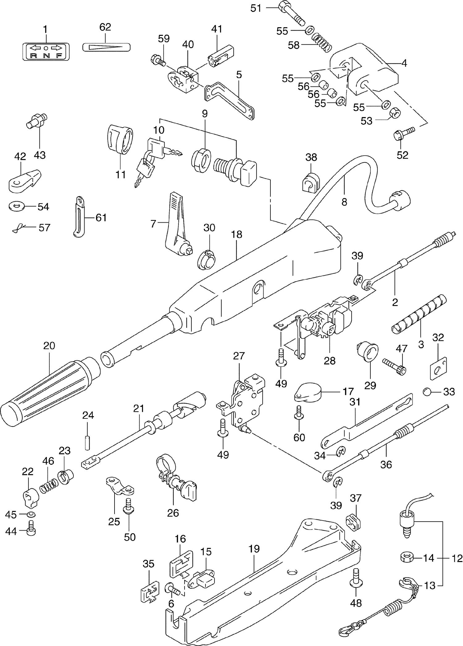 TILLER KIT - 40,50,HP (4-Stroke)