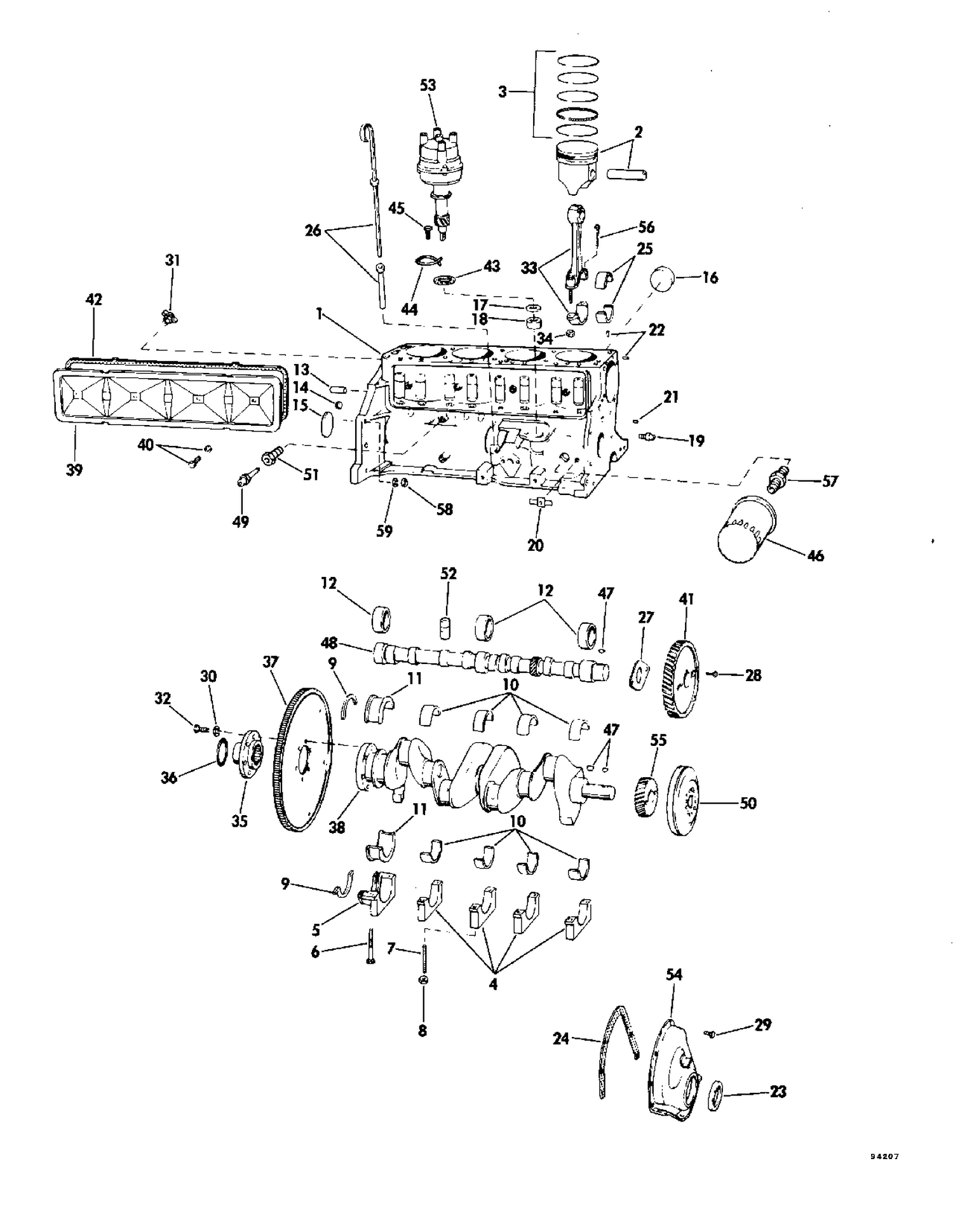 CRANKCASE GROUP 140 MODEL STERN DRIVE