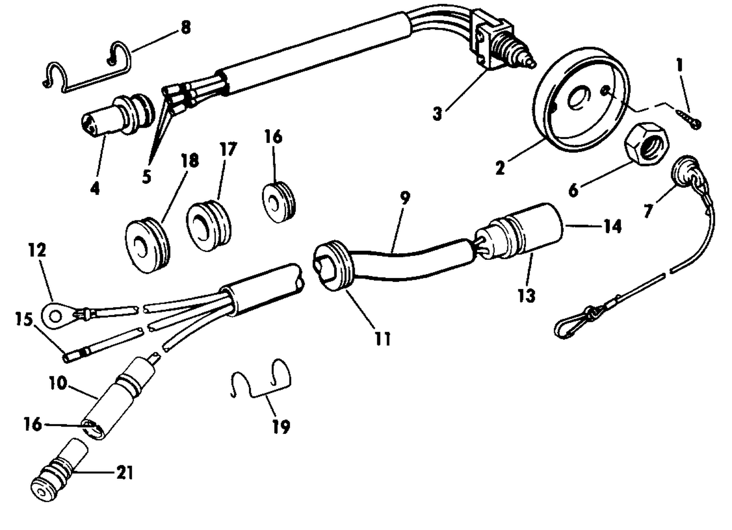 EMERGENCY IGN. CUTOFF 4.5-35 R & TE DASH OR GUNWALE MNT