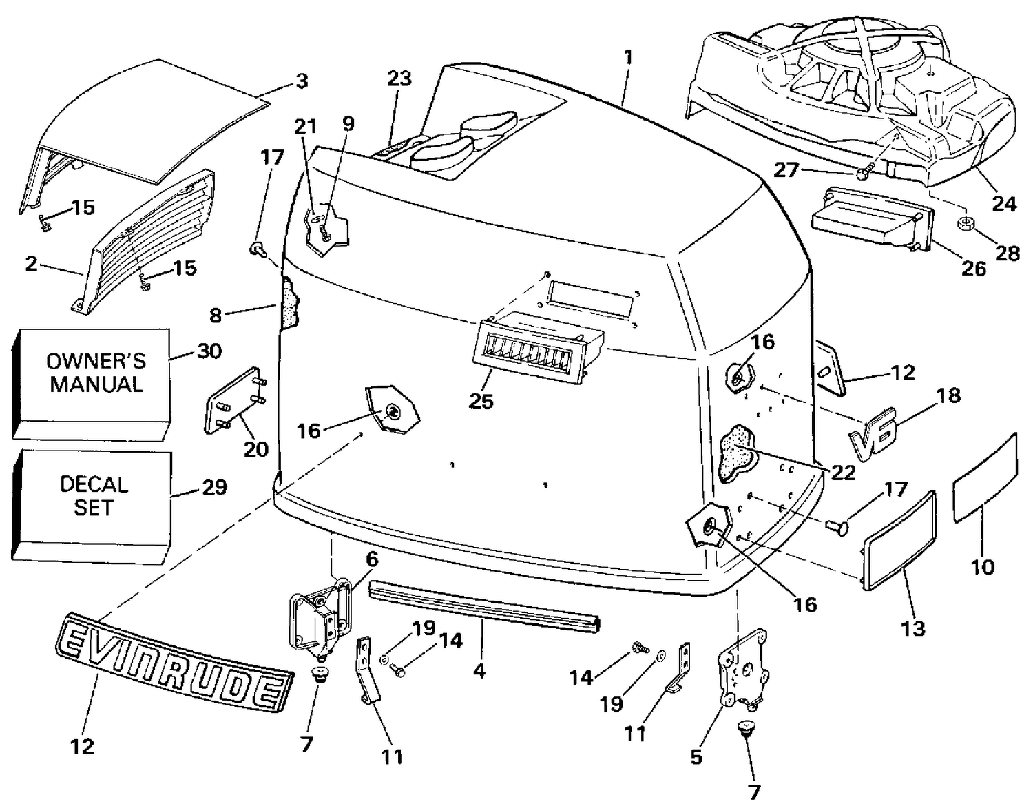 ENGINE COVER - EVINRUDE - 200TX, 200CX, 225T, 225P, 225C