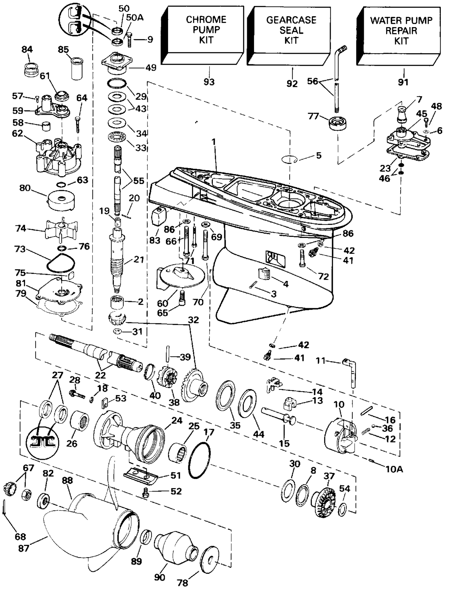GEARCASE - 140TX STD ROTATION 120TX & 125ESX "F" SUFFIX