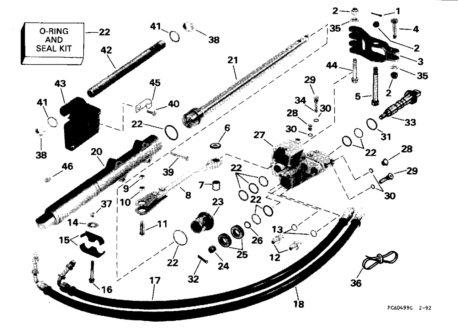STEERING CYLINDER KIT - STARBOARD - V6 MODELS ONLY