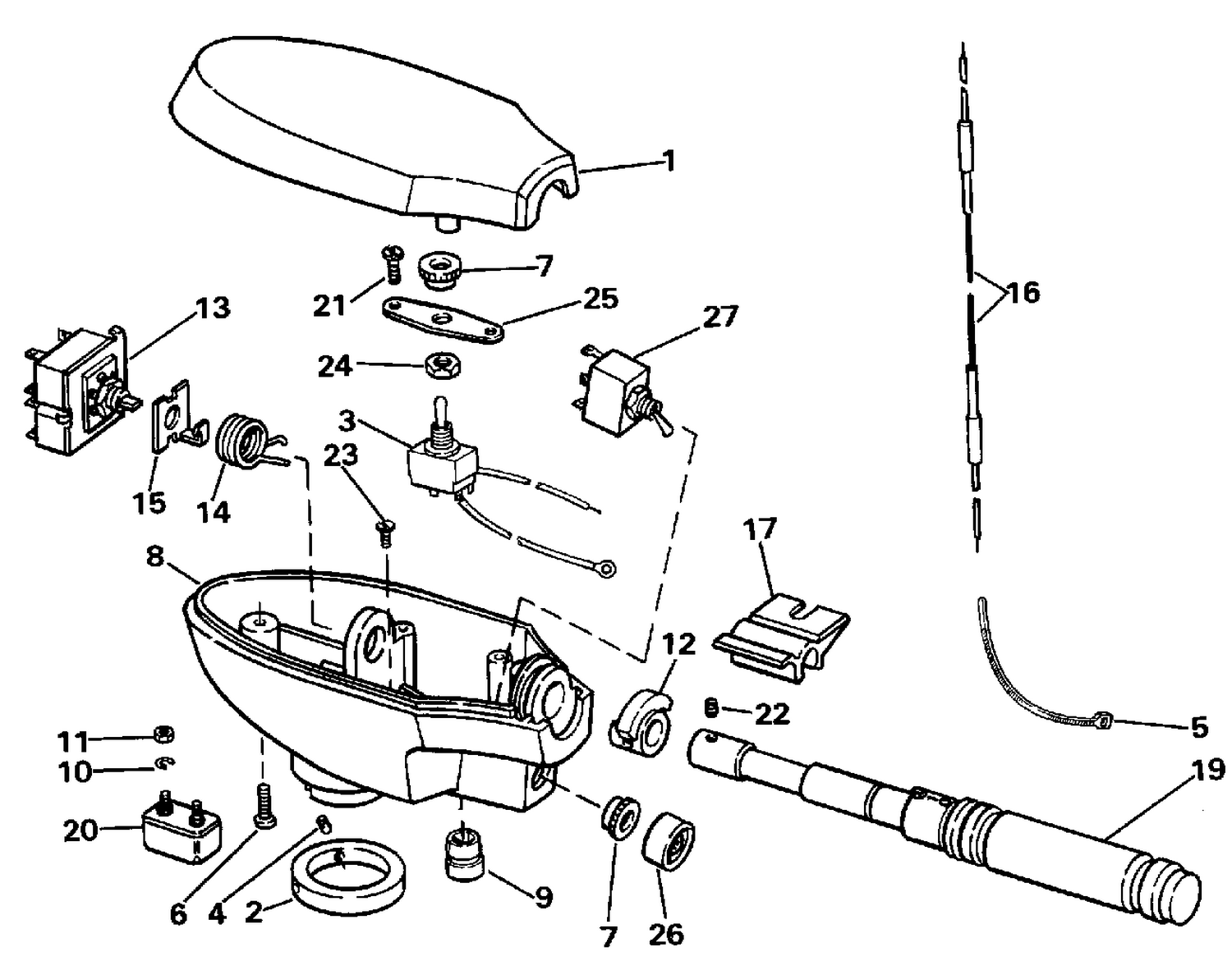 CONTROL HOUSING GROUP/HAND STEERING ("A" OR "Y" MDL SUFFIX)