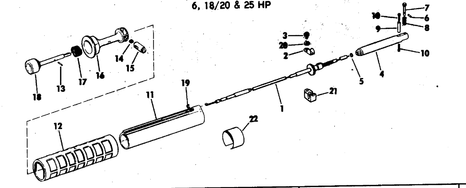 SHIFT HANDLE KIT 6,18/20 & 25 HP