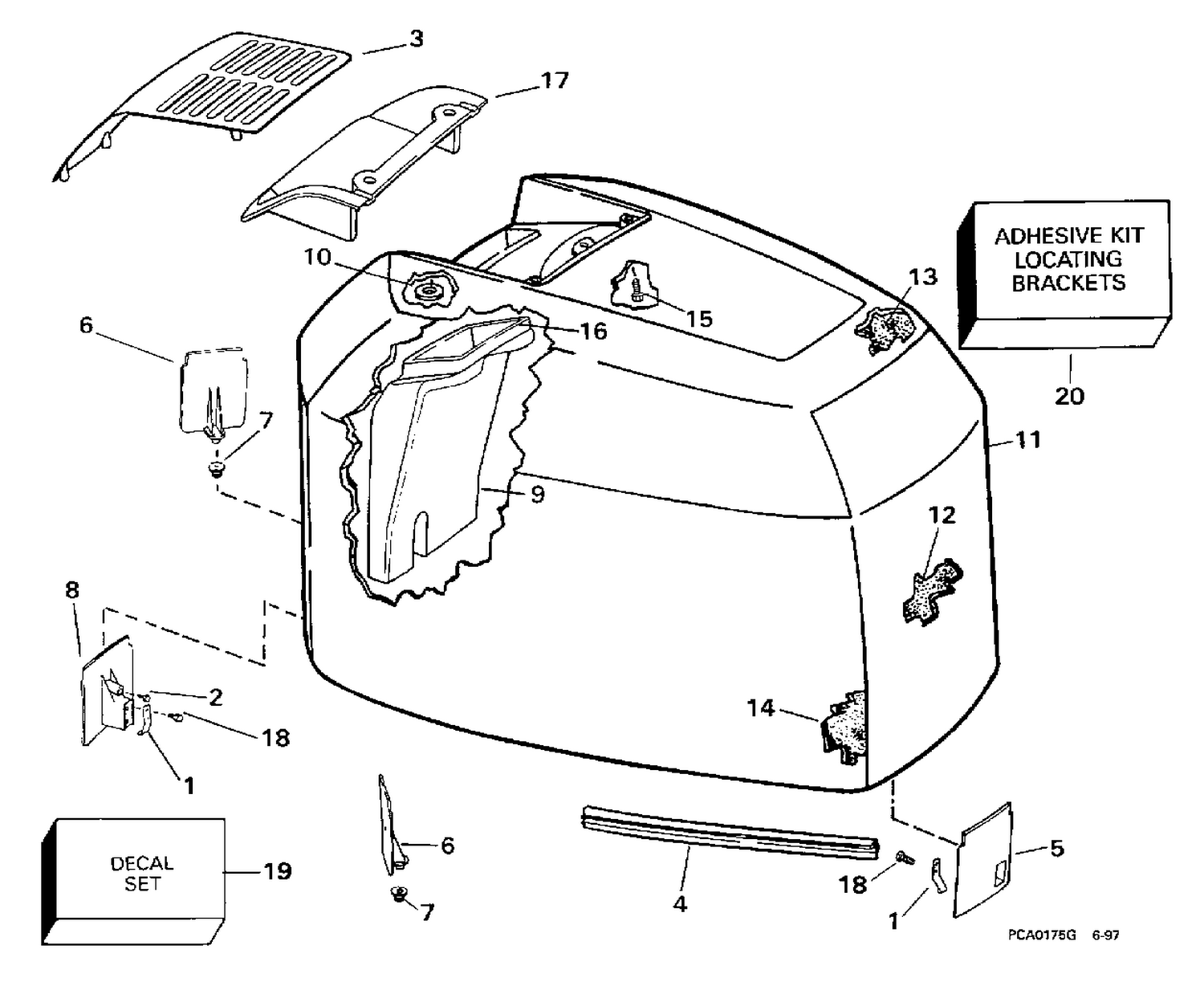 ENGINE COVER-EVINRUDE-200TL,TX,CX,225TX,CX,TZ,CZ,QX,NX,250