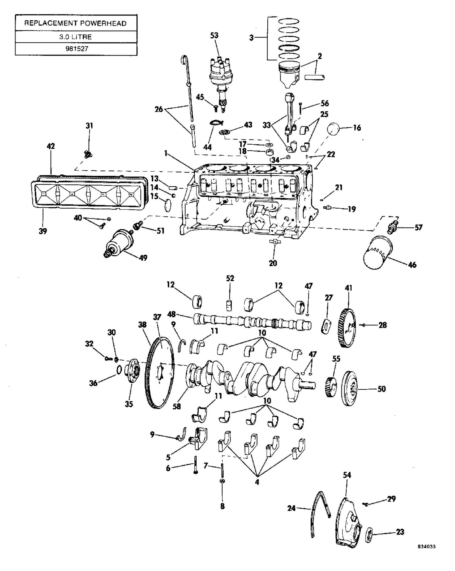 CRANKCASE GROUP 3.0 LITRE MODELS