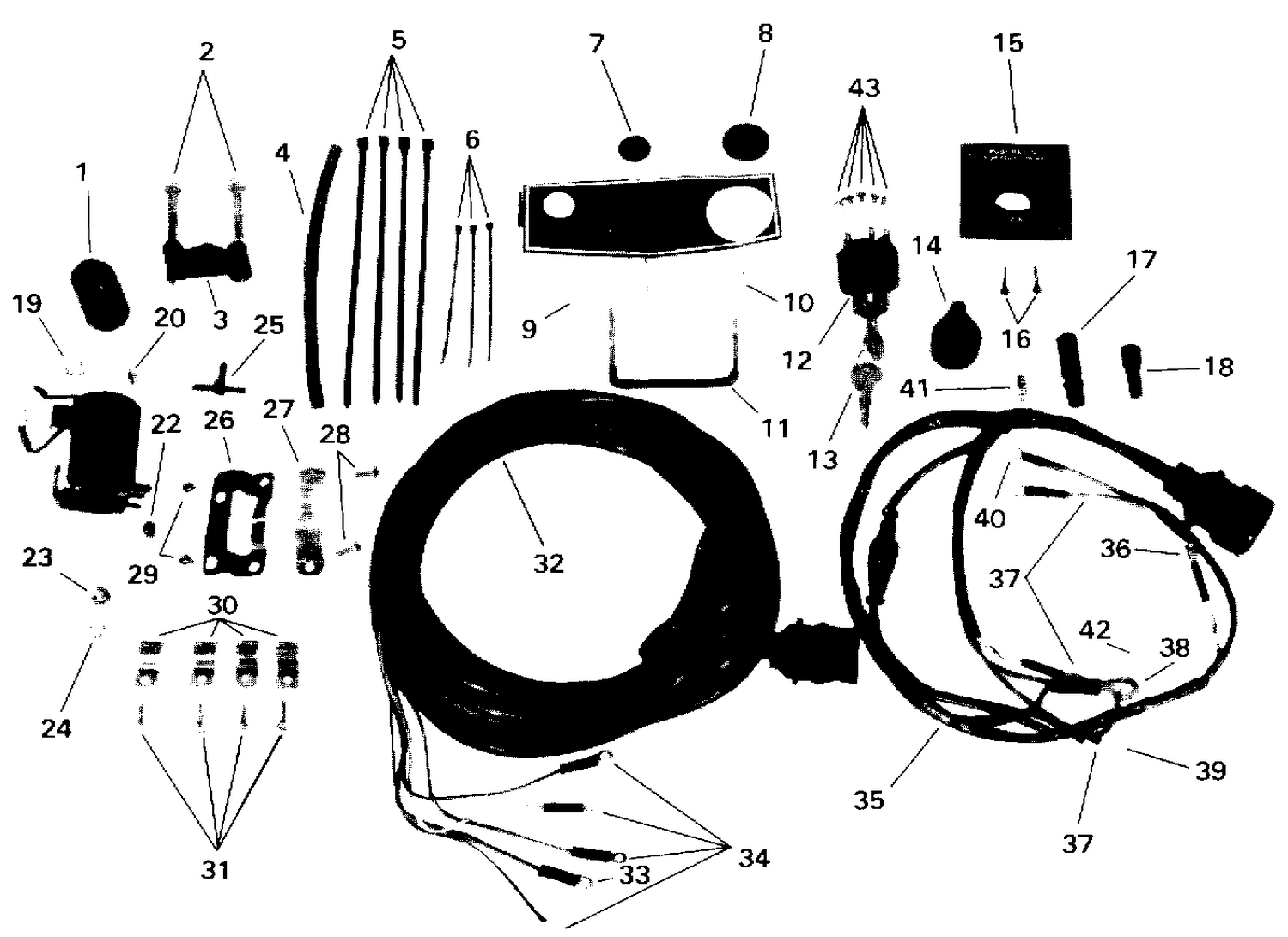 REMOTE ELECTRIC START KIT 20, 25, 30 & 35 ROPE, TE MODELS