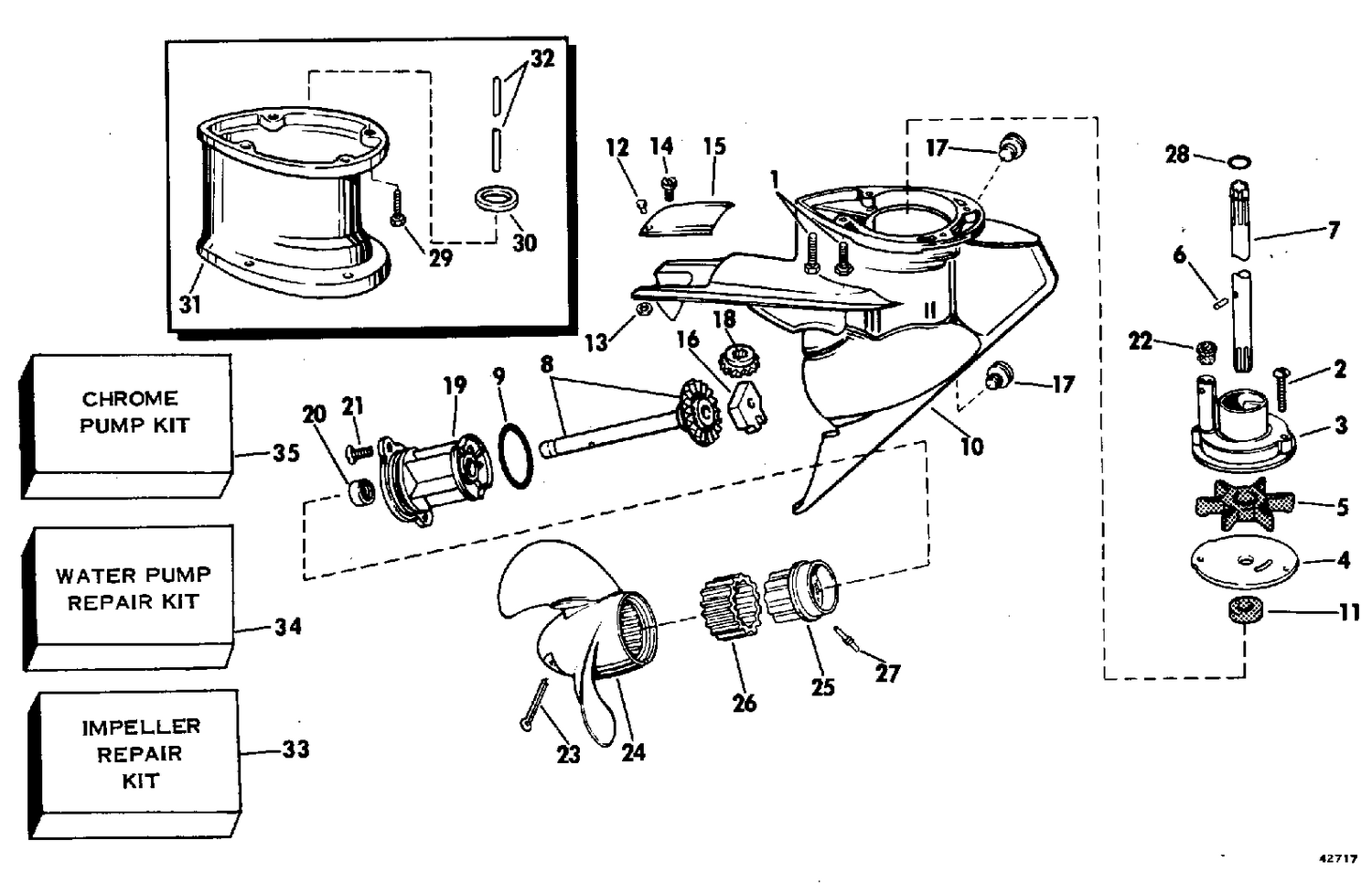GEARCASE-WEEDLESS DRIVE