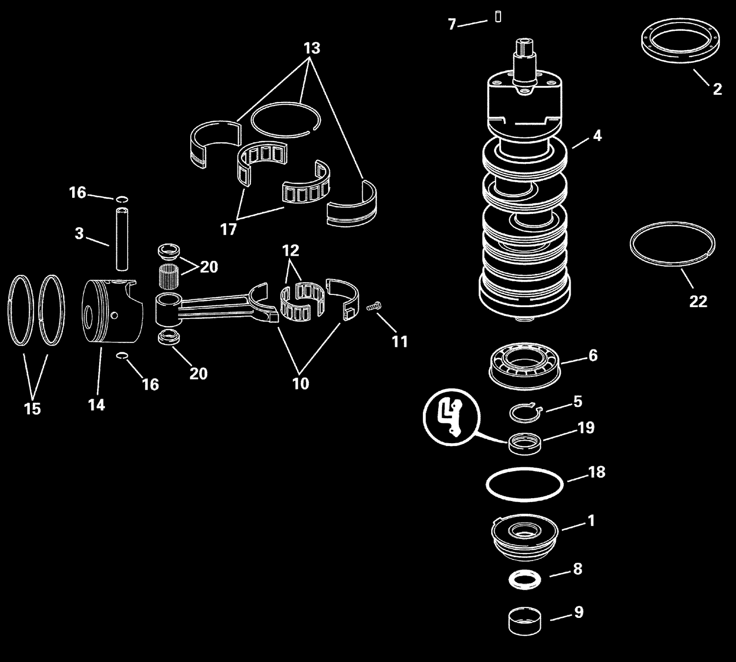 CRANKSHAFT & PISTONS