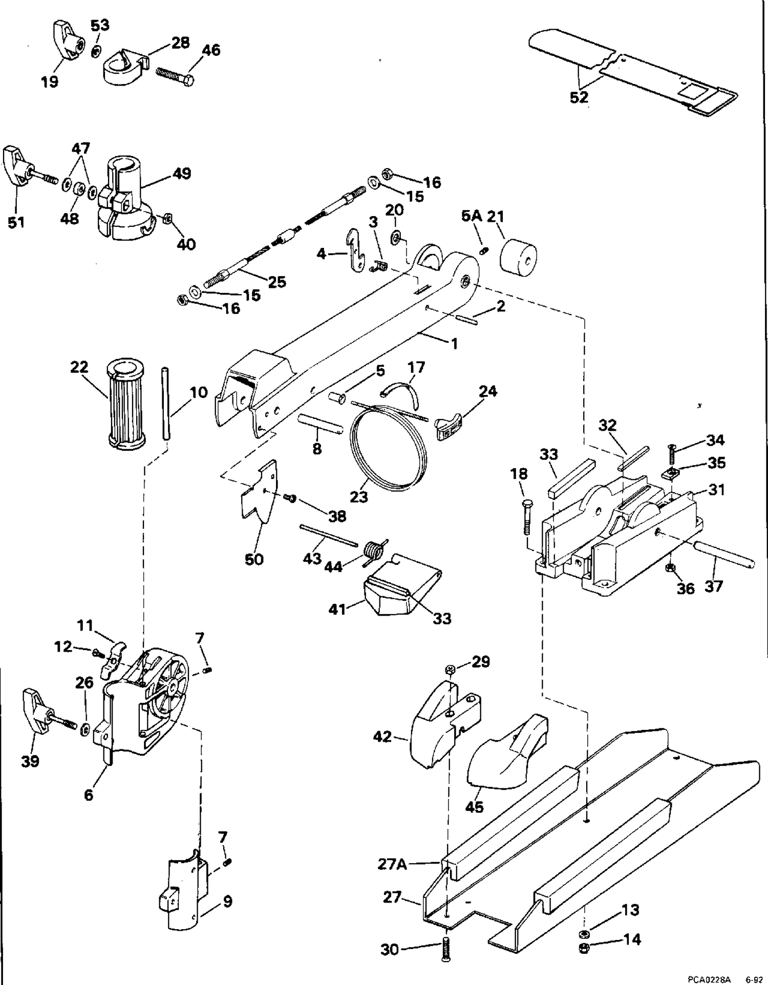 BOW ARM AND DECK BRACKET GROUP