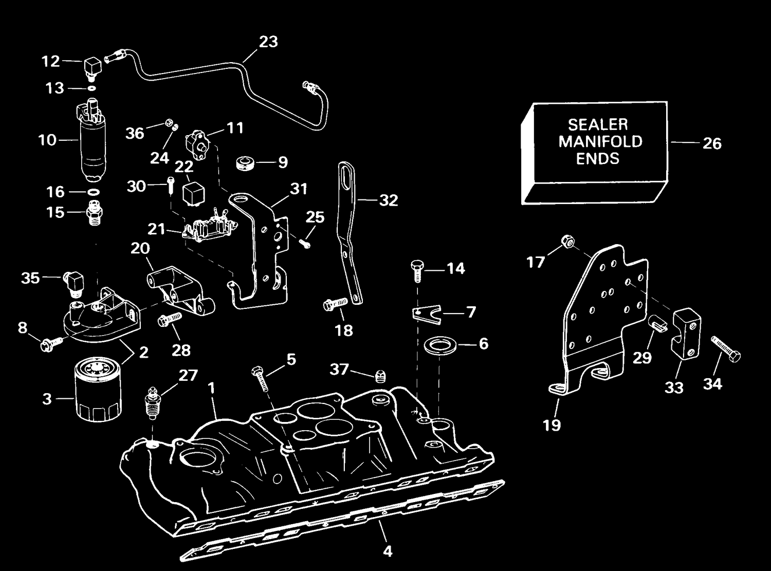 INTAKE MANIFOLD & FUEL PUMP -- 2V MODELS