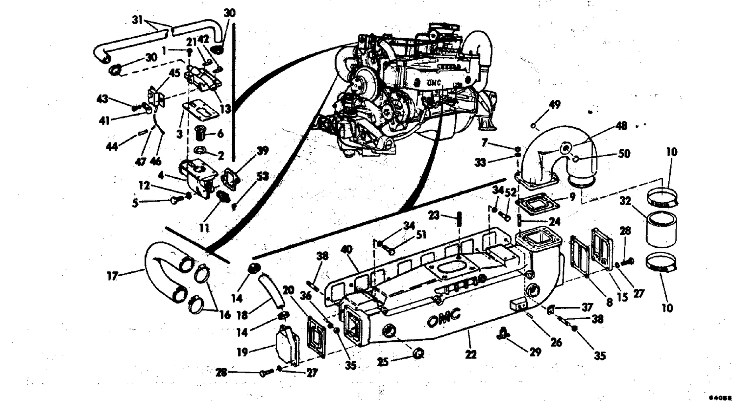 COOLING SYSTEM GROUP 140 HP STERN DRIVE