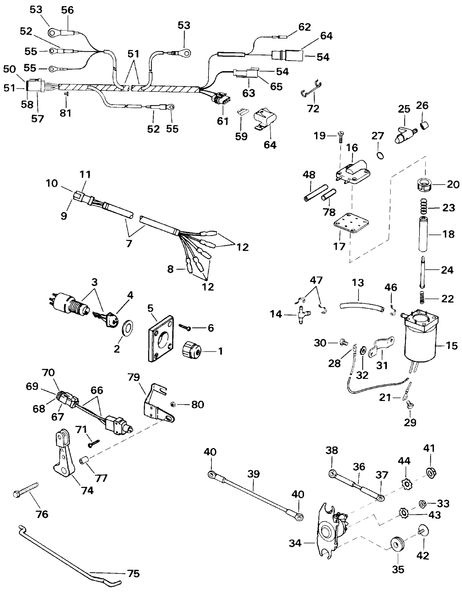 REMOTE START KIT - 9.9, 15 TILLER ELECTRIC (2-STROKE)
