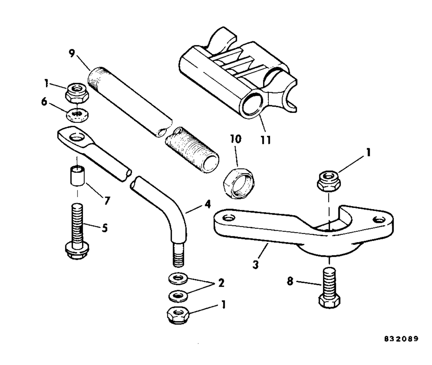 DUAL CABLE STEERING CONN. KIT - OPPO. ENTRY 70 - 235