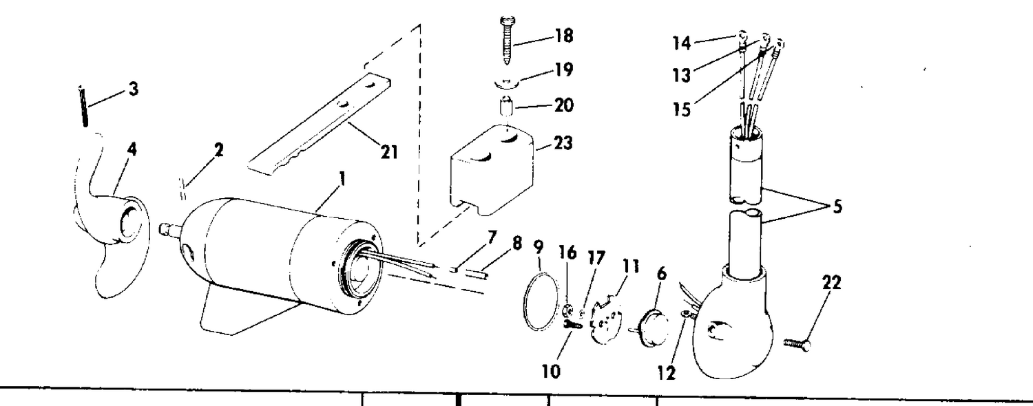 MOTOR AND ADAPTER GROUP 12 VOLT BOW MOUNT