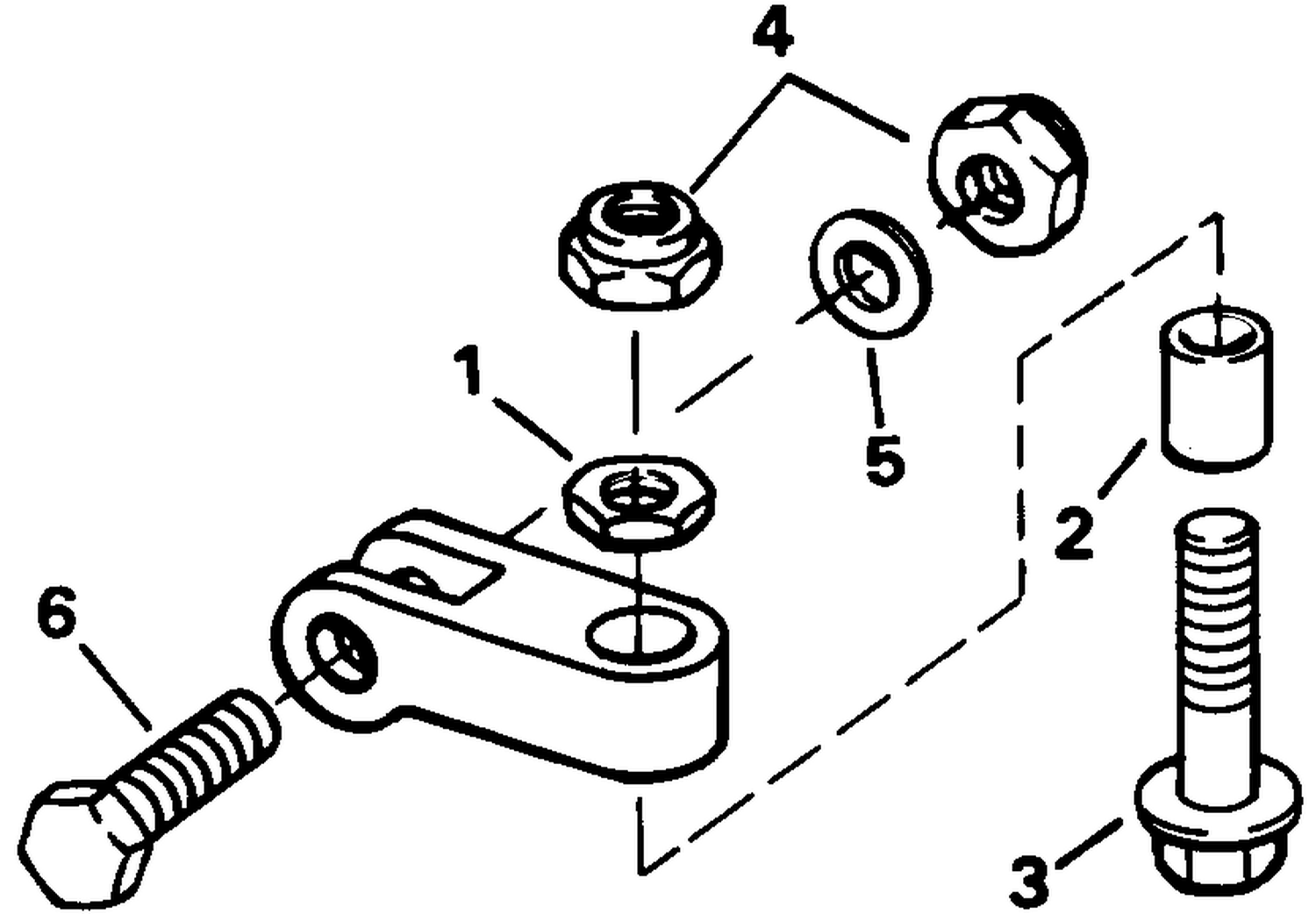 STEERING BOLT AND CLEVIS ASSEMBLY KIT 6 THRU V-6