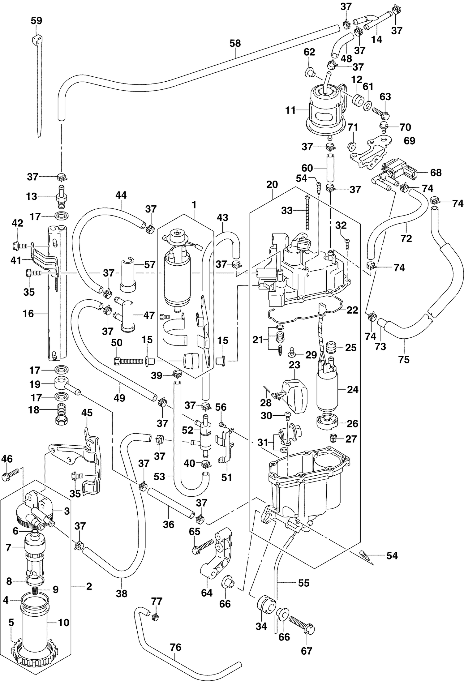 FUEL PUMP & VAPOR SEPARATOR