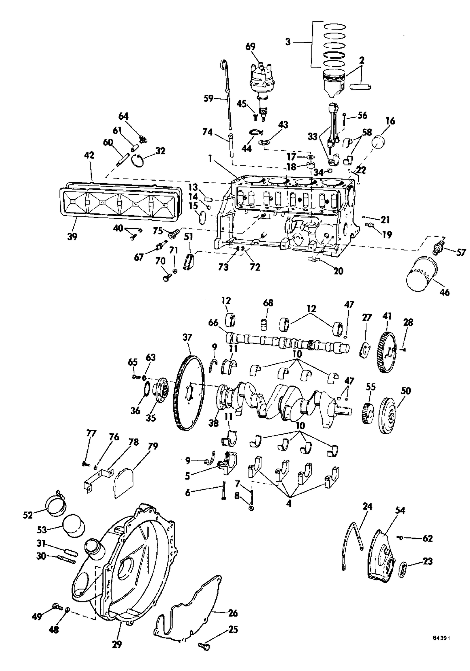 CRANKCASE GROUP 140 HP
