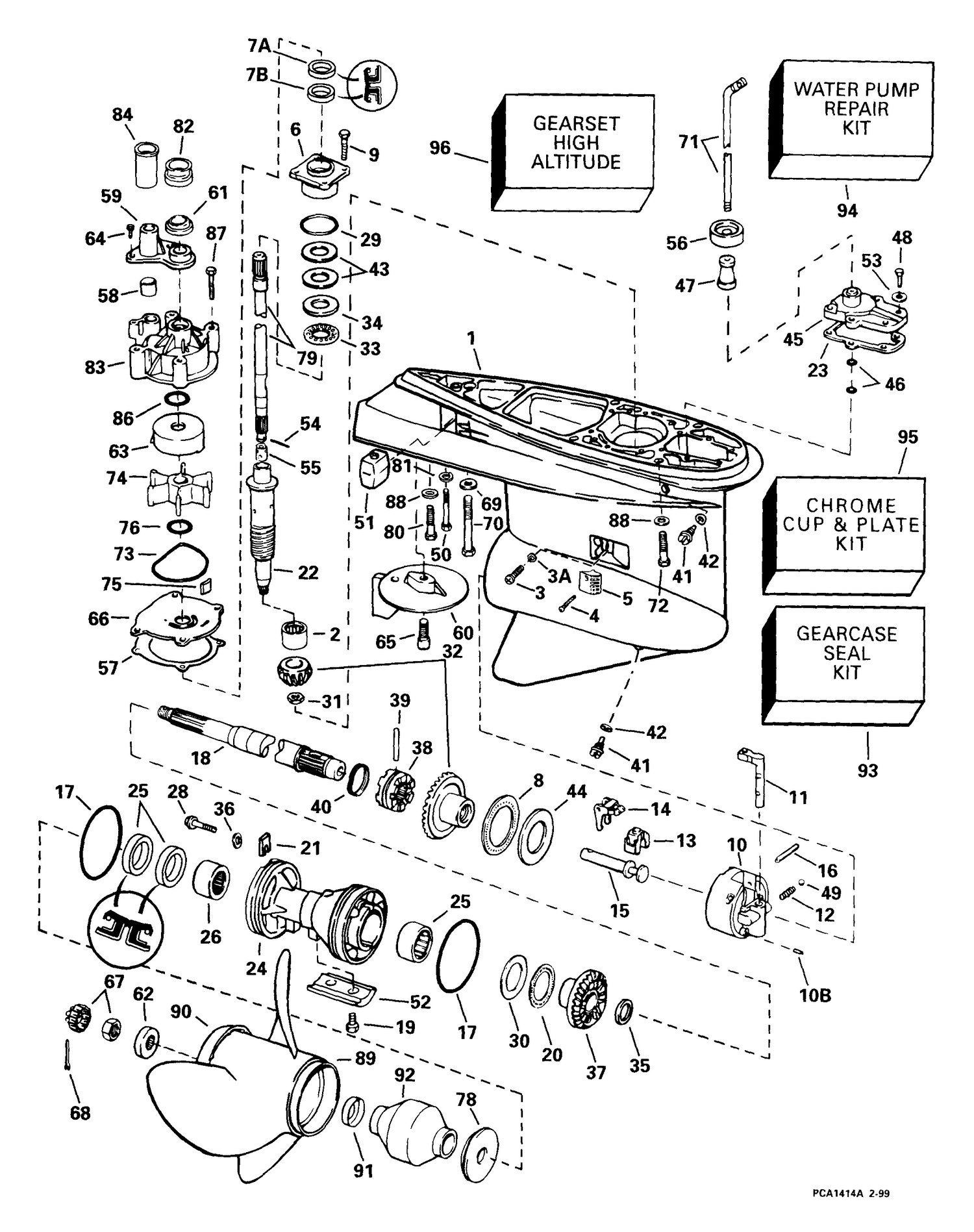 GEARCASE -- STANDARD ROTATION -- PX AND 150 & 175 SPL MODELS