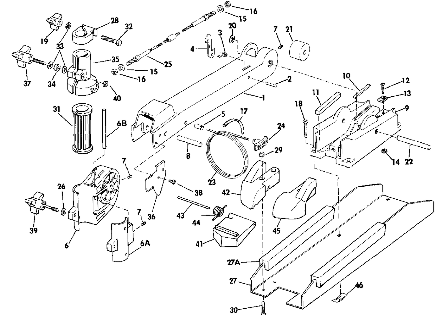 BOW ARM AND DECK BRACKET GROUP