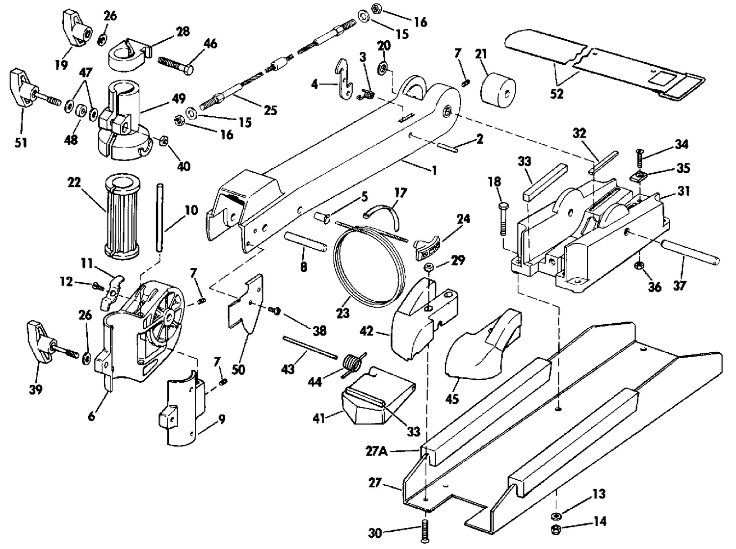 BOW ARM AND DECK BRACKET GROUP